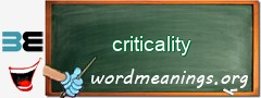 WordMeaning blackboard for criticality